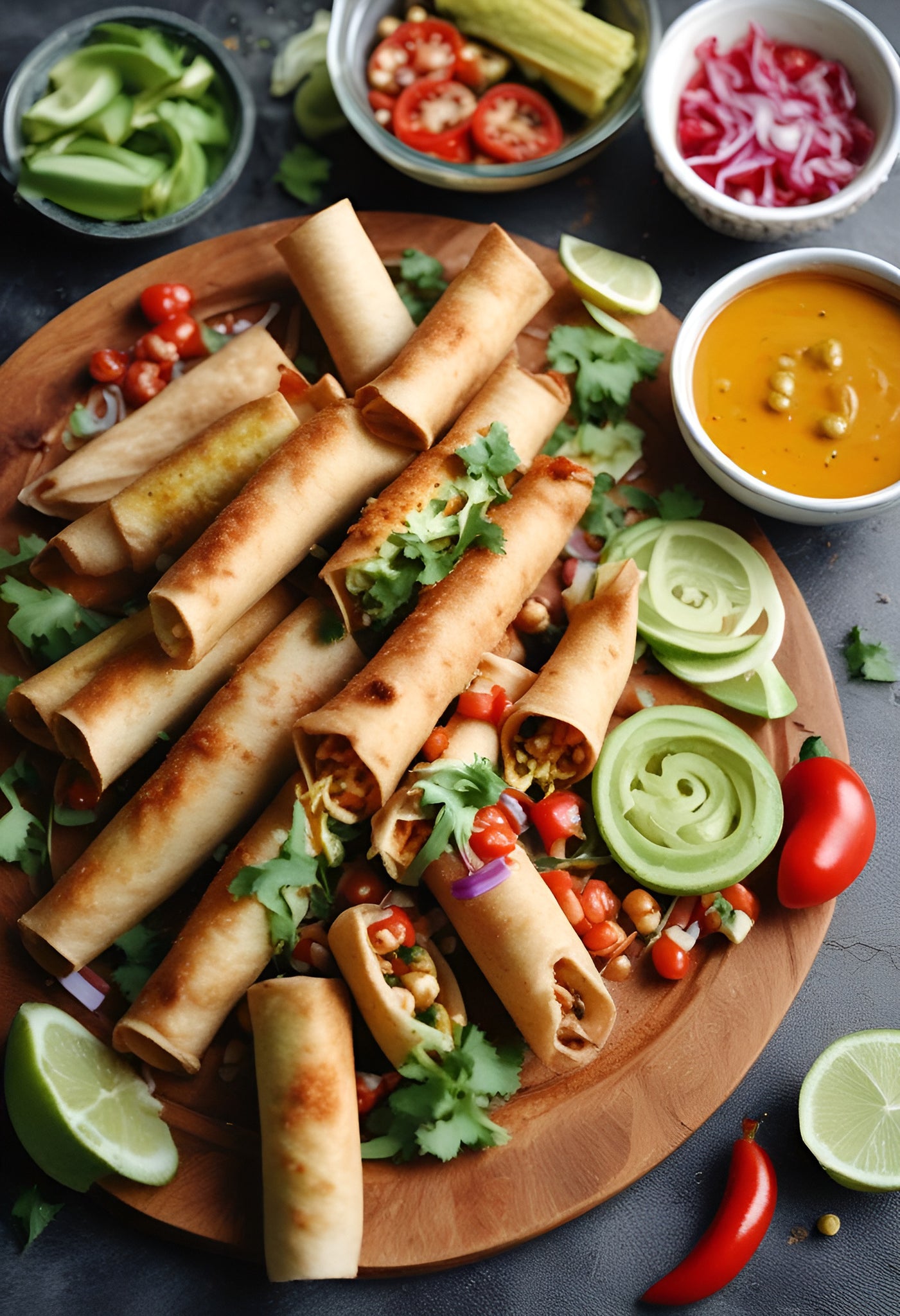 Crispy Chickpea Taquitos w/ Spicy Queso