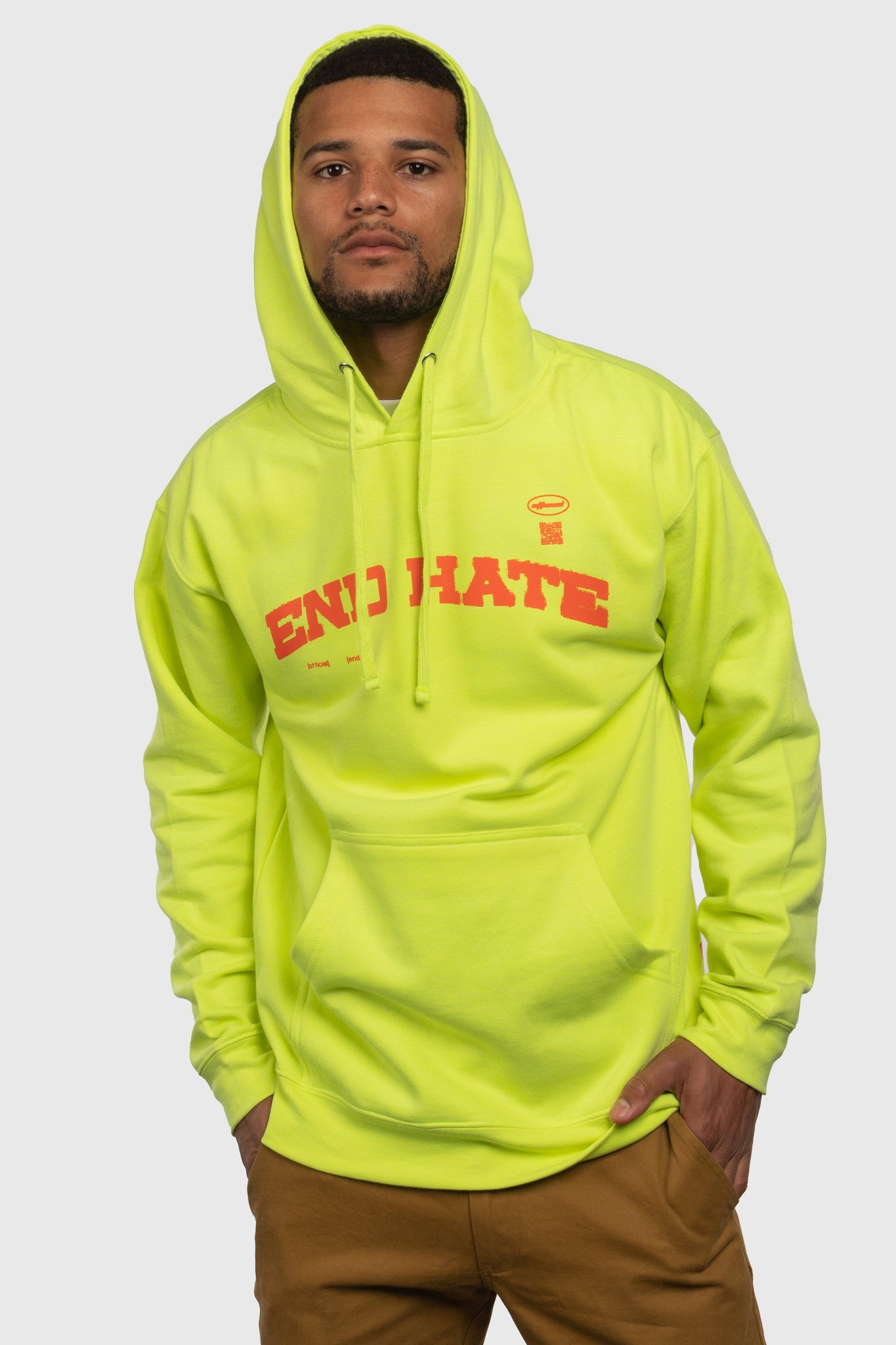 End Hate - Athletic Arc Hooded Sweatshirt (Safety Yellow)